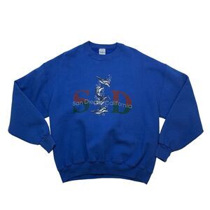 Vintage The Game San Diego Sweatshirt Men XL Extra Large Blue Fleece 50/50 Blend